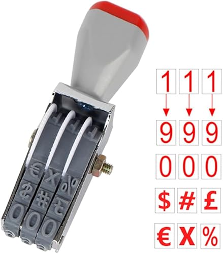 Miniatura 4 de Sello de números de 3 dígitos, sellos de rodillo, sellos de negocios, sello de rueda rodante, sello de fecha, símbolo de número personalizado,