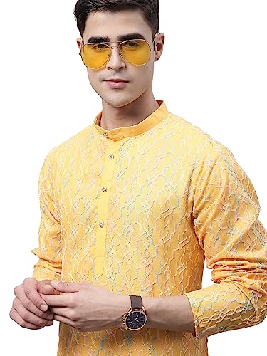 Image of Jompers Men's Cotton Embroidered Straight Kurta Pyjama Set
