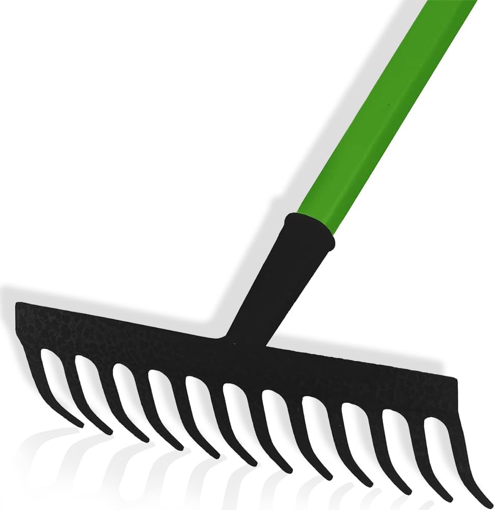 BONAFIDE 12 Teeth Carbon Steel Rake, Rake for Gardening, Garden Rake ...
