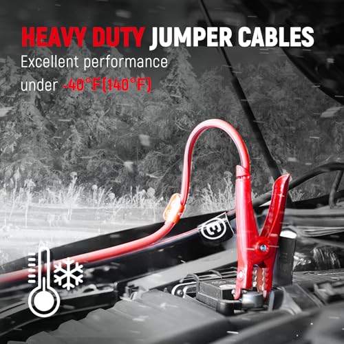 Image of TOPDC 4 Gauge 20 Feet Jumper Cables for Car, SUV and Trucks Battery, Heavy Duty Automotive Booster Cables for Jump Starting Dead or Weak Batteries with Carry Bag, (TD-P0420ULB)