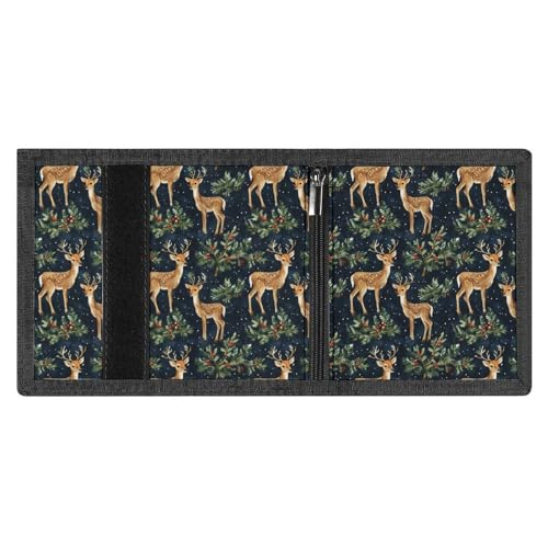 Mountain Forest Deer Print Wallet for Men, 8 Credit Card Holder Slim Minimalist Front Pocket Small Mens Bifold Wallets3