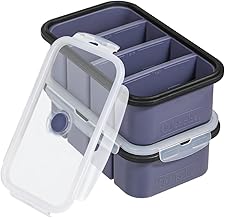 Webake Soup Freezing Container Silicone 250 ml Pack of 2 Silicone Freezer Mould with Lid Freezer Container Food Container Storage Container Extra Large Ice Cube Tray for Soup, Broth, Sauce, Ice Cubes