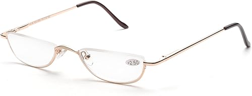 Miniatura 1 de ZUVGEES T0340 - Gafas de lectura de aleación vintage sin montura para hombres y mujeres, con elegante estuche