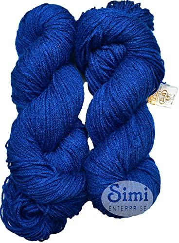Image of Knitting Yarn Crave Wool Royal Blue 400 GMS Best Used with Knitting Needles, Crave Wool Crochet Needles-HE Art-BFC