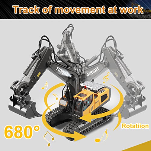 Image of Dwi Dowellin Remote Control Excavator Toys for Boys,Construction Rc Excavators for Kids Age 4-7 8 9 10 Year Old,Ideal Toys,Batteries Included
