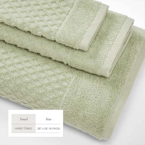 Toallas decorativas verde pálido de dos capas para un baño estilo spa 5