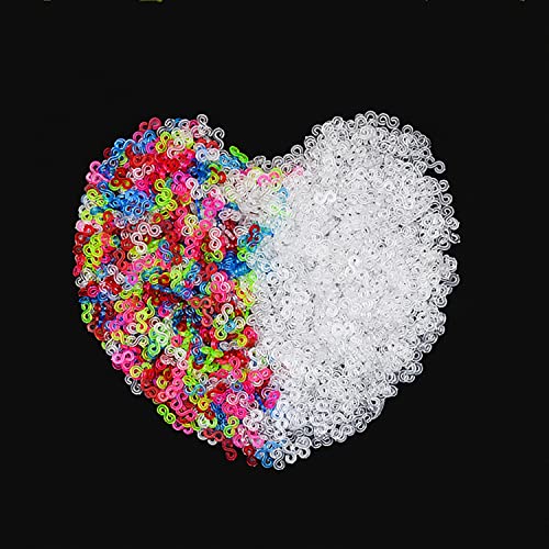 VEGCOO 600 Pezzi S Clips Loom Bands, Trasparente