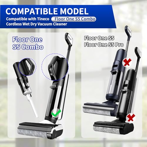 Image of keluke Only S5Combo - Replacement Roller Brush and Filters Compatible with Tineco Floor One S5Combo Wet Dry Cordless Vacuum Cleaner(Not for Others S5 Series Models) 2 Brushes Roller,4 Filters