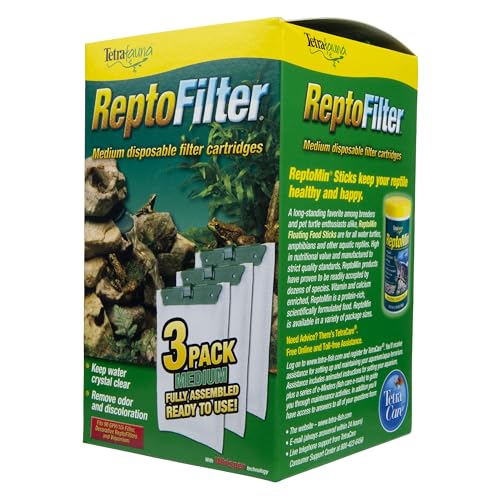 Image of Tetra ReptoFilter Medium Filter Cartridges for Terrariums, 3 Count, Fits TetraFauna ReptoFilter 20 gal, Viquarium, and Decorative ReptoFilter
