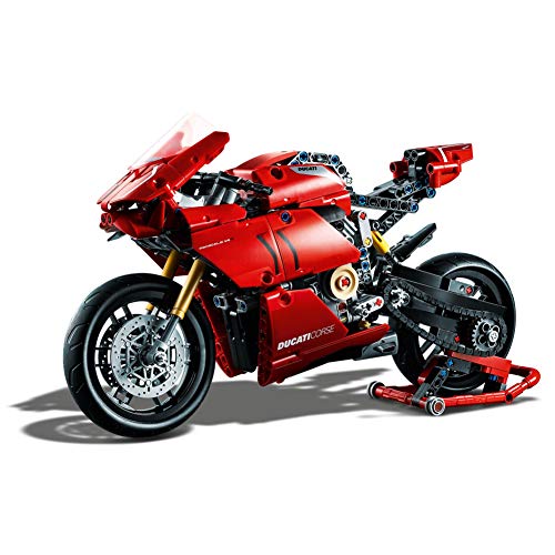LEGO 42107 Technic Ducati Panigale V4 R, Moto de Juguete Roja, Maqueta para Construir, Idea de Regalo para Niños de 10 Años