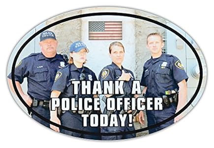 Oval Car Magnet - Thank A Police Officer - Support
