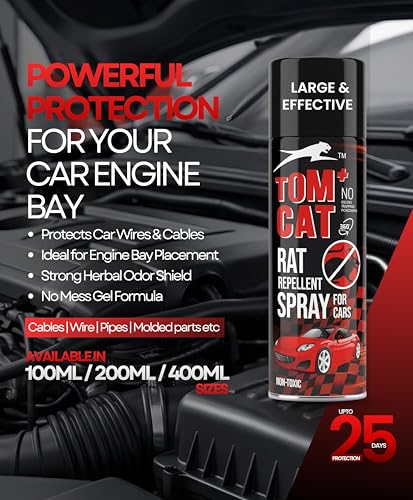 Image of Shadow Securitronics TOM Cat Rat & Mouse Repellent for Car | Rodent Repellent for Car Engine| Highly Effective | Leak Free 100 ML |Pack of 2 - FORMULATION 3X