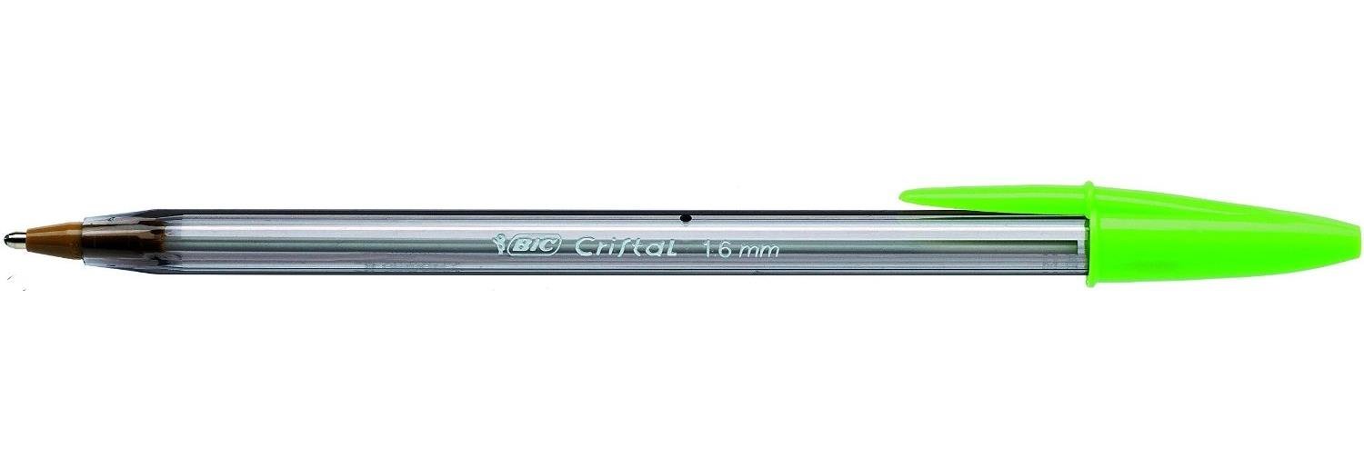 Bic Cristal Fun Ballpoint Pen - Lime Green / Single - Refillable Ballpoint Pen