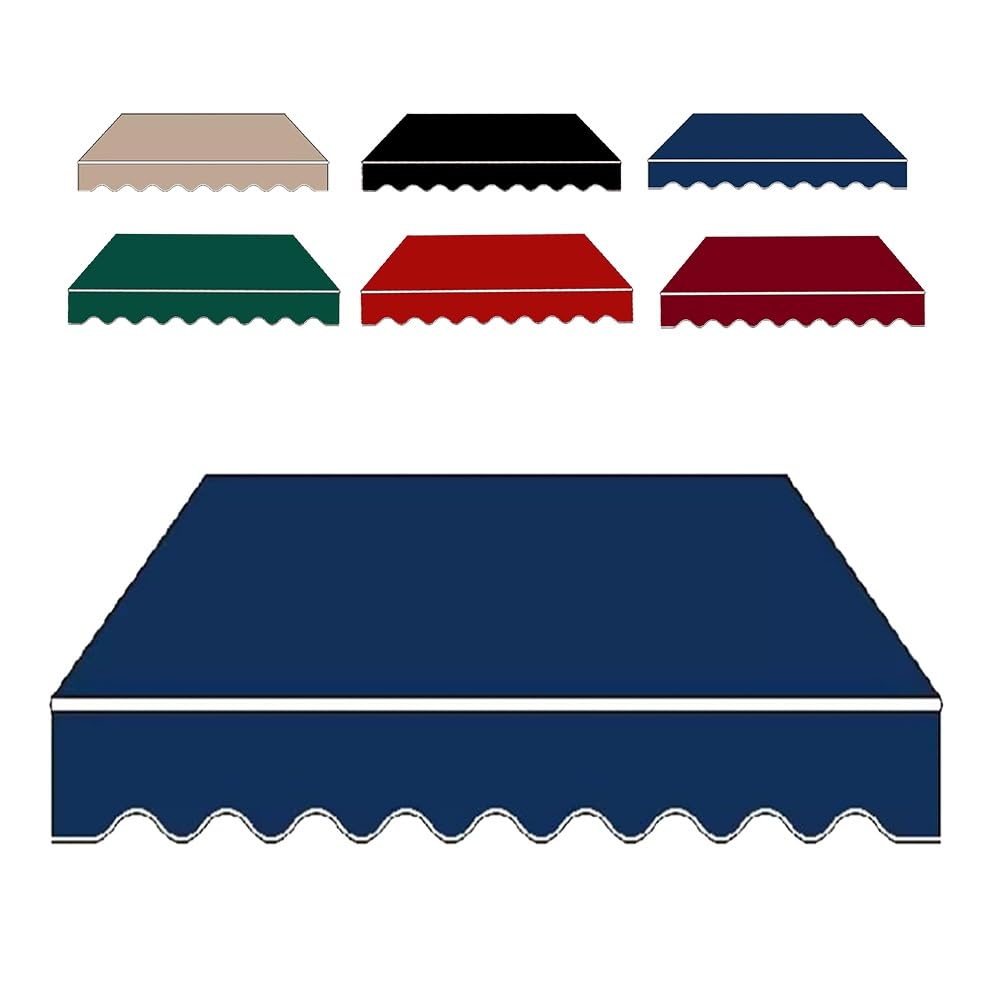 IMUNKT Patio Awning Fabric Replacement Retractable Sun Shade Awning Cover 6.5ft 8ft 10ft 13ft 16ft 20ft Waterproof Sunshade Shelter (Fabric Only)(Navy blue,6.5x5ft/200x150cm)