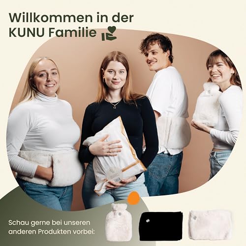 KUNU® die besondere Wärmflasche - 1l - inkl. Geschenkverpackung - mit extra Bezug - unwiderstehlich flauschig - perfekt für Erwachsene und Kinder - auslaufsicher und getestet