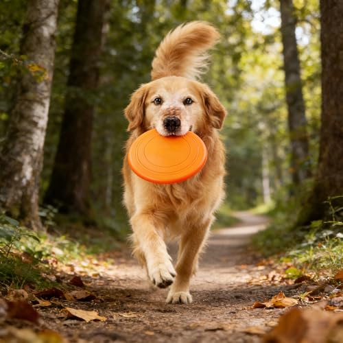 XUBX 7 Stück Hunde Frisbees, Hund Scheibe, Hundespielzeug Frisbee, Gummi Frisbee, Hundefrisbee, Hund, Training Hundespielzeug Set für Hundetraining, Werfen, Fangen & Spielen