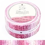 Tinyspool & Co.'s Twirlie Roll 40 Precut Quilting Fabric Strips for Quilting Supplies, Crafting, Sewing, Soft Cotton Strip for Blanket, Rug, Upholstery, Home Decor, and Purse Making, Potter’s Pink
