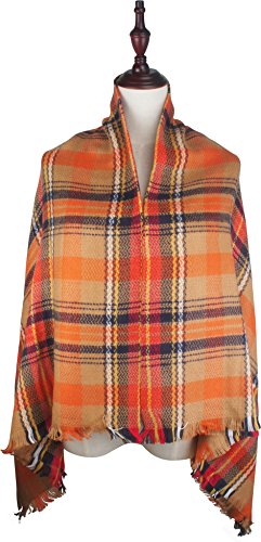 Women's Fall Winter Scarf Classic Tassel Plaid Tartan Warm Soft Chunky Large Blanket Wrap Shawl Scarves4