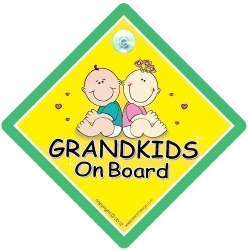 Grandkids On Board, Cute Green, Grandkids On Board Sign, Grandchildren On Board Sign, Baby on Board Sign, Maternity Gift, baby on board