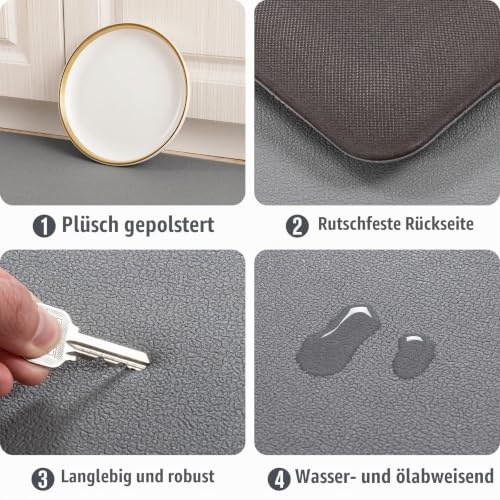 Carvapet rutschfest Küchenteppich Anti Ermüdungsmatte 20MM Dicke Küchenläufer Schaum-Stehmatten PVC Wasserdicht Laufteppich Küchenmatte… – Ansicht 4
