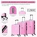 Flymax 24" Medium Suitcase Super Lightweight 4 Wheel Spinner Hard Shell ABS Luggage Hold Check in Travel Case Pink 67L