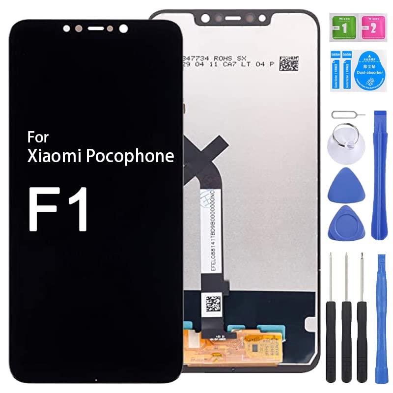 iYAiYO Schermo LCD Display Digitalizzatore Touch Screen Ricambio Compatibile con Xiaomi Pocophone F1 M1805E10A Schermo Completo con Strumenti-Nero