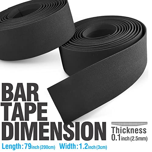 MARQUE Suede Bike Handlebar Tape – Road Cycling Bicycle Handle Bar Wrap 2PCS per Set (Black) - Thumbnail 5