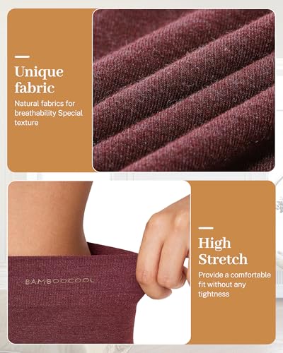 Image of BAMBOO COOL Womens BoyShorts Underwear Seamless Boxer Briefs Mid Rise Full Coverage Breathable Stretch Ladies Panties 5 Pack
