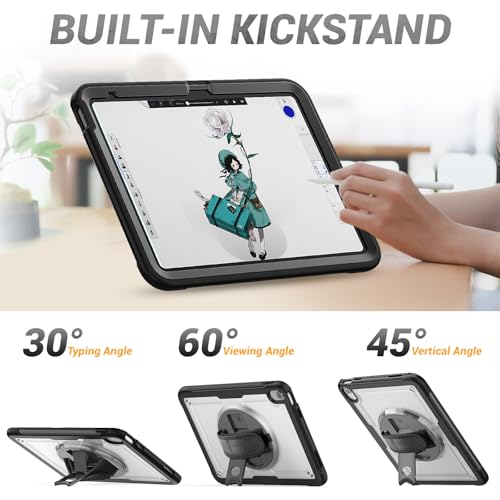 Étui pour iPad 10e génération 10.9 2022 coque antichoc transparente avec support - 6