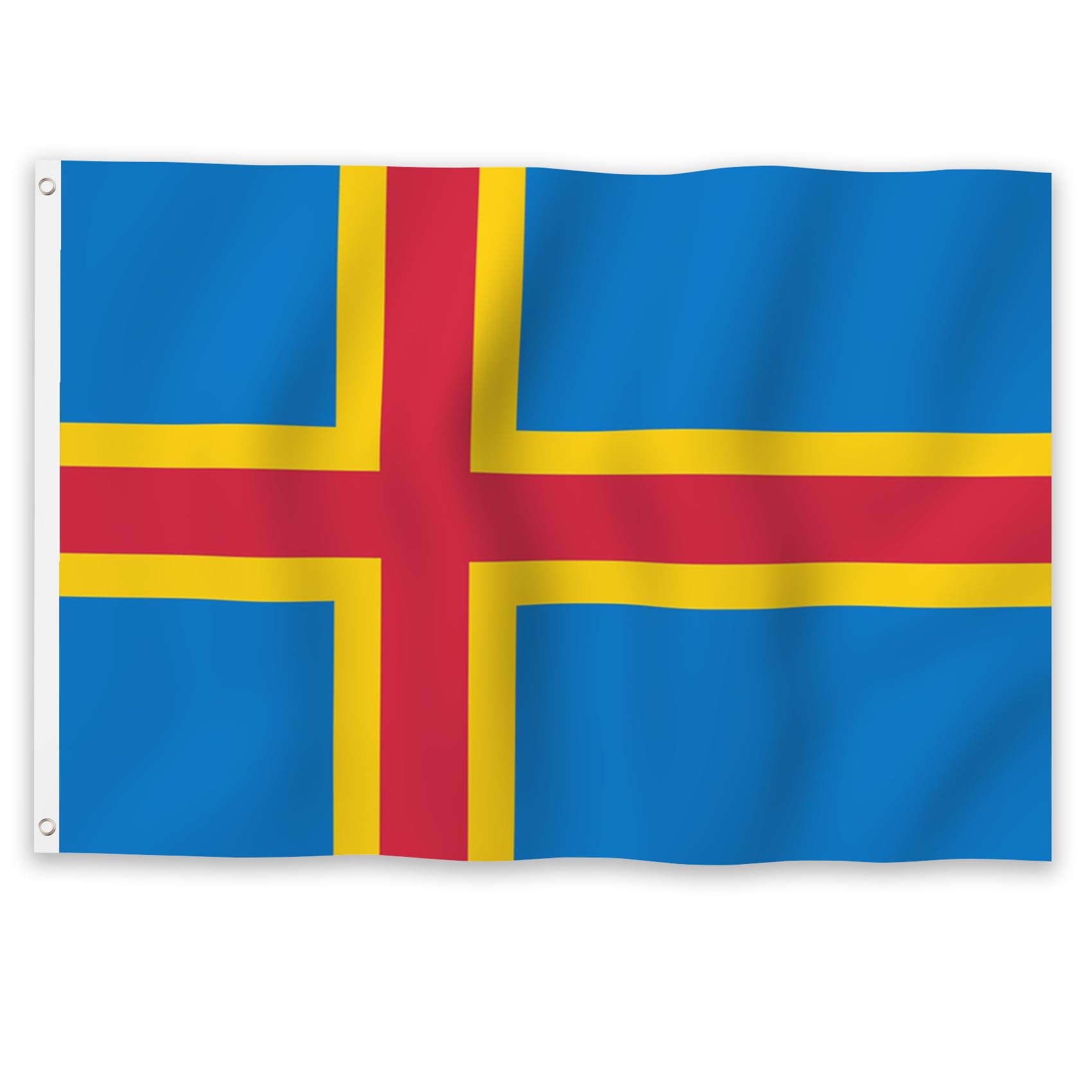 YongFoto Aland Islands Flag 2x3ft National Flags Banner for Outdoor Celebrations Home Garden Porch Party Decoration Flags with 2 Sturdy Grommets Precision Machine Stitched
