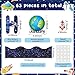 Kosiz 63 Pcs Solar System Birthday Bulletin Board Sets Paper Cutouts with Glue Point Space Birthday Classroom Bulletin Board Display Solar System Theme Birthday Chart Wall Decor for School
