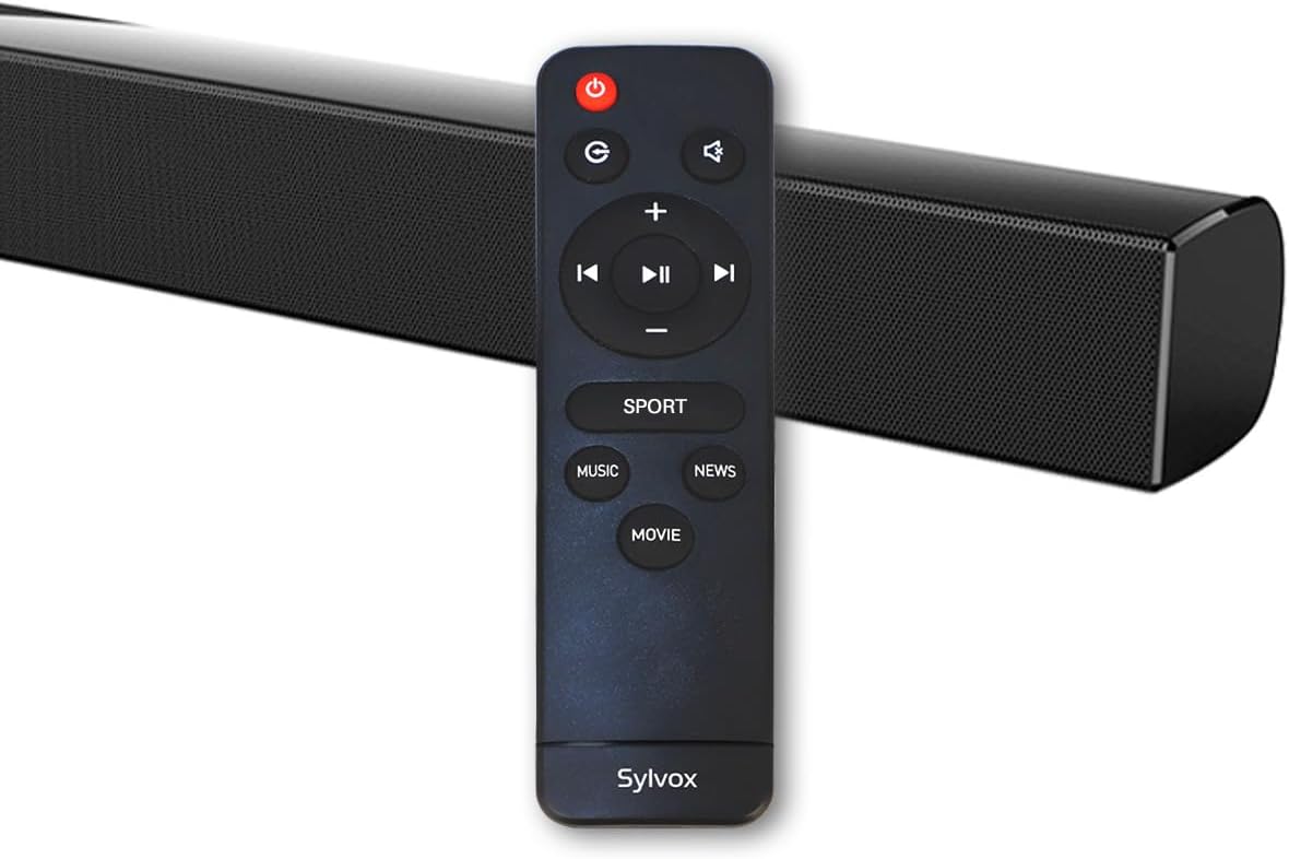 SYLVOX Outdoor Soundbar, IP65 Waterproof 60 Watts Soundbar with HDMI, Optical, AUX, USB and Bluetooth Connection, 38 Inch,Mountable