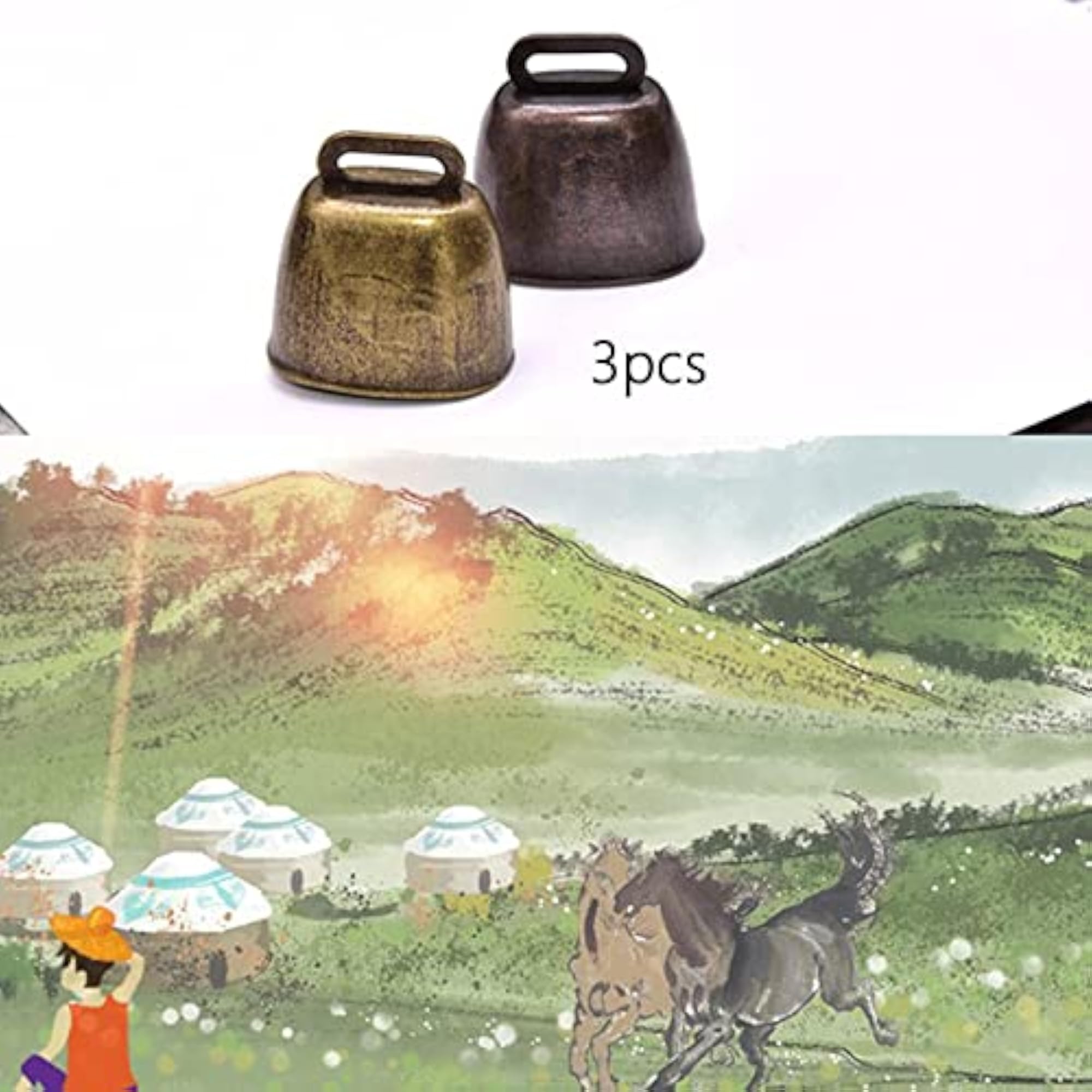 3X Retro Grazing Bell Small Cowbell