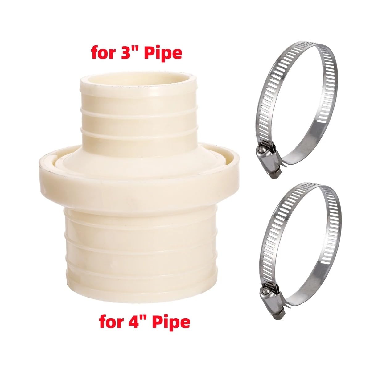Accesorios para tuberías de riego, Conector de tubería Correa Agua, Abrazadera Acero Inoxidable, 2-4 Pulgadas, riego Invernadero jardín