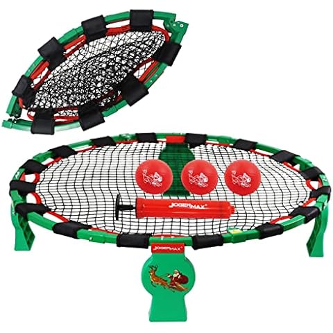 JOGENMAX Outdoor Game Set, Fully Foldable, Detachable Legs, Includes 3 Balls,Drawstring Bag,Played Indoor/Outdoor, Lawn, Yard, Beach, Tailgate, Park, Gift for Boys, Girls, Teens, Adults, Family. Cover