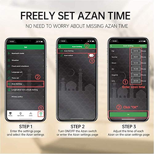 Upgraded Smart Quran Speaker Multi Colour LED Touch Cube w/Azan Clock, App Control & Remote Control - Image 3