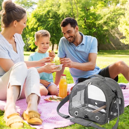 Rucksack Für Vögel, Vogel-Tragetasche, Transportbehälter Für Vögel Tragbarer Vogelkäfig Vogel Transporttasche Mit Holzstab, Edelstahl-Tablett Für Papageien, Sittiche, Wellensittiche