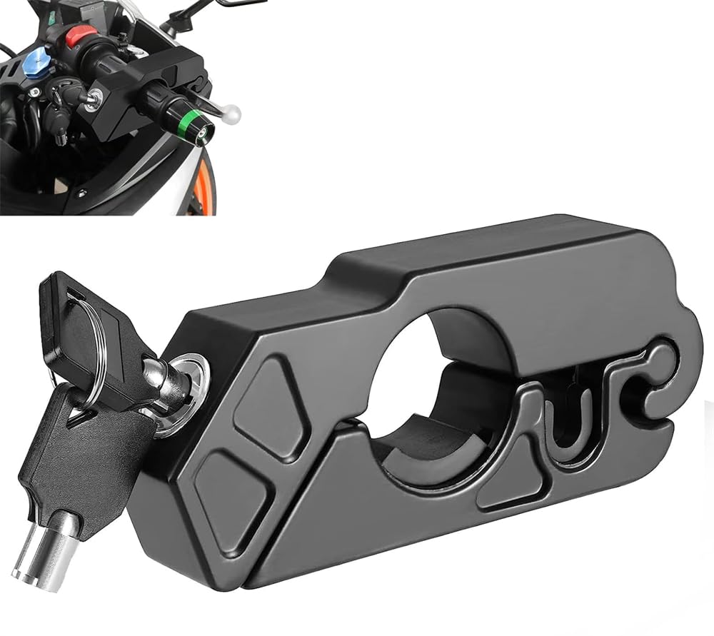 Motorcycle Locks, Anti Theft Handlebar, Motorcycle Lock Heavy Duty for Grip Lock, Brake Locks, Anti Theft Motorcycle Locks, Front Brake on Dirt Bike Moped Scooter Lock, ATV Motorcycle Accessories