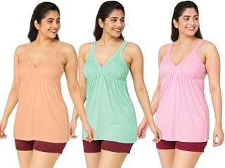 EliteEnsemble Women Cotton Camisole Innerwear Inner Slips Spaghetti Top Wear Ladies Inners Spaghettis Sleepwear/Yoga/Gym/R... Price In India
