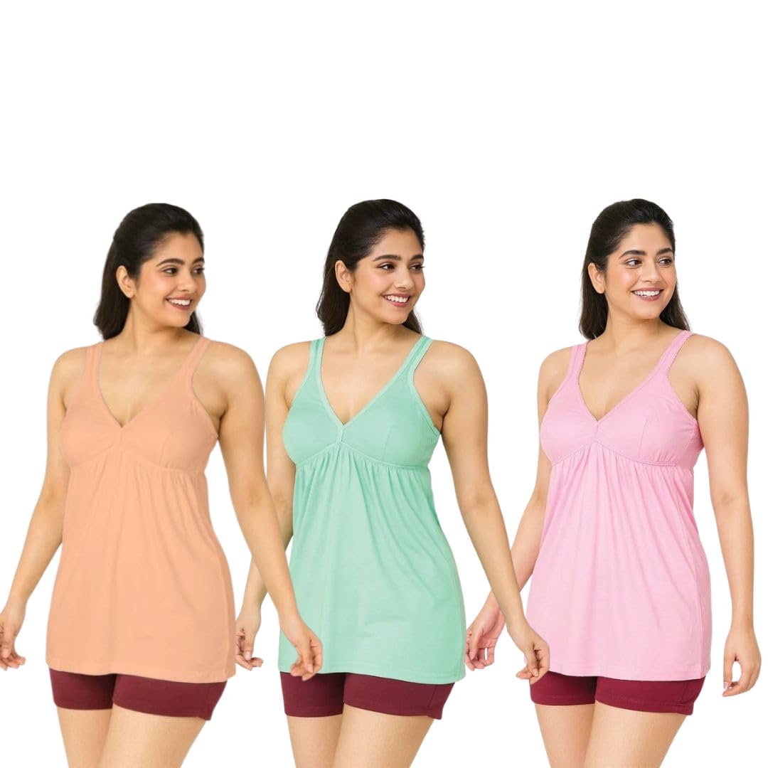 EliteEnsemble Women Cotton Camisole Innerwear Inner Slips Spaghetti Top Wear Ladies Inners Spaghettis Sleepwear/Yoga/Gym/R... - Review, Price and Buying Guide