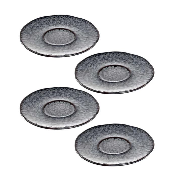 Sous-tasses céramique anthracite 11 cm Matera pour vos pauses café