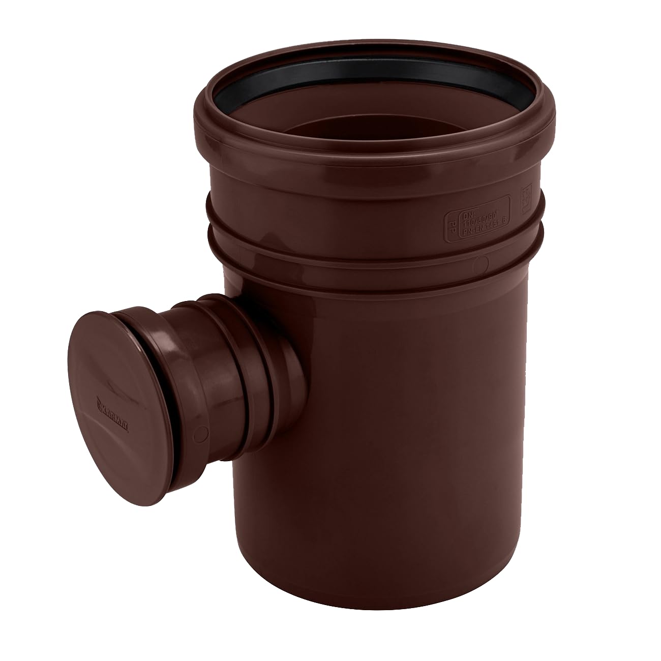 Regenwassersammler für Fallrohr DN110 ø 110 Regensammler Kunststoff Braun Regenrinnen Ablauf für die Regentonne Wassersammler Ausgang DN 50 mit Dichtungen
