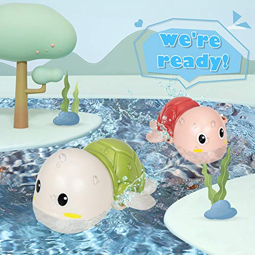LODBY Bath Toys for Toddlers 1-2-3-4 Year Old Girl Gifts, Wind-Up Swim Tortoise Baby Bath Set Toys for 1-4 Year Old Boy Bathtub Pool Toys for Kids Infant Age 0-3 Bubble Bath Toddler Water Table Toys - Thumbnail 5