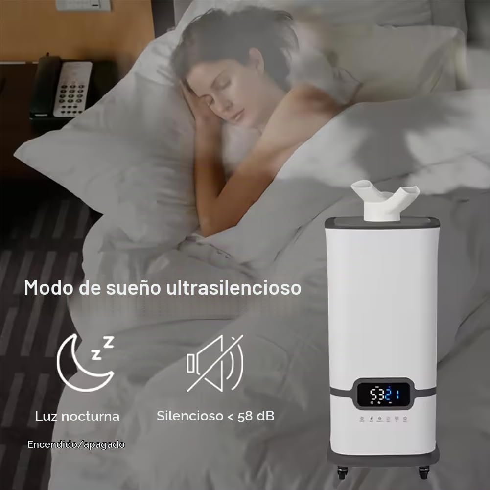 Humidificador Industrial, humidificador Grande Comercial de 16 l, humidificador para Toda la casa con Control Remoto y Temporizador, atomizadores de 3 núcleos, Humedad Personalizada, para área