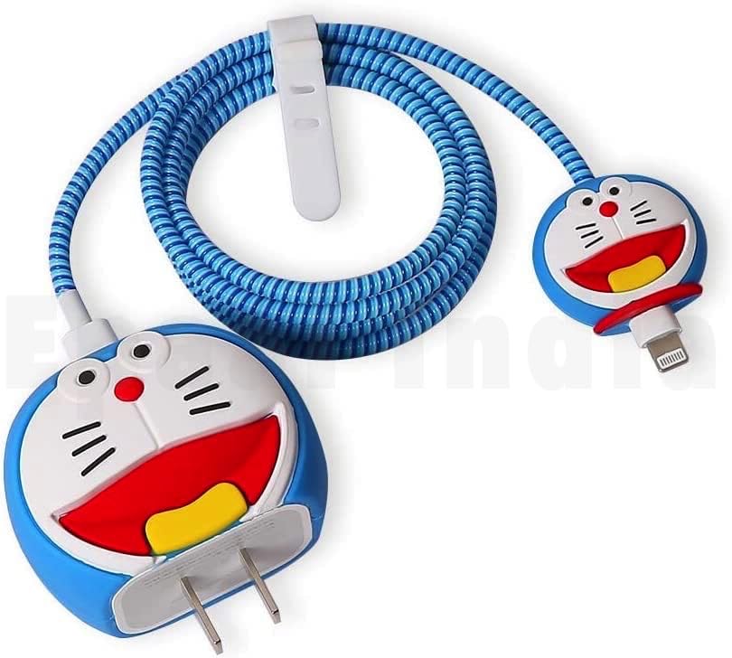 Image of J'TTON Case Cover for 18W /20W iPhone Adapter & USB-C Cable | Cute 3D Cartoon Character (Blue D mon)