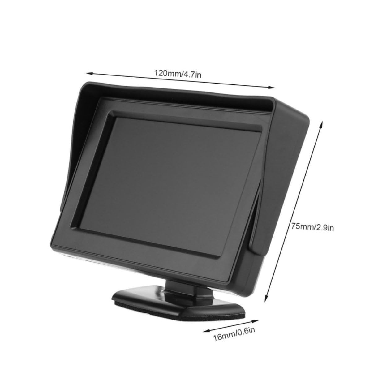 Angoily 4.3 Inch Car Rear View Backup Monitor LCD Screen Headrest Display Bright Clear