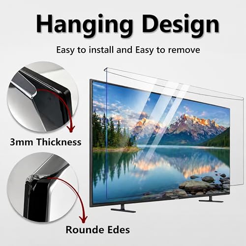 Image of 43 Inch TV Screen Protector | 3mm Thickness | Transparent Acrylic Screen Guard | 9H Hardness | Anti-Scratch, Waterproof, Glossy Finish | Compatible with LED & LCD TVs