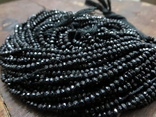 Rondelles en spinelle noire 3.5mm LKBEADS pour création de bijoux DIY