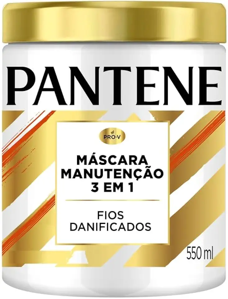 Máscara Pantene Pro-Vitaminas 3 Em 1 Manutenção Com Óleo De Abacate Para Fios Danificados 550ml