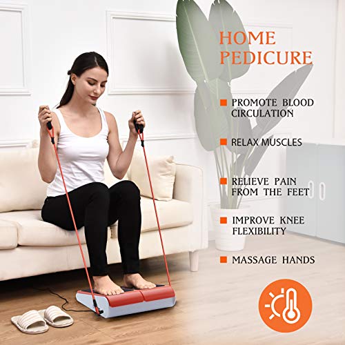 Emer Foot Massager Machine With Remote Control, Adjustable Vibration Speed Electric Foot Massager-Shiatsu Deep Kneading, Increases Blood Flow Circulation Foot And Leg Massager，Heatable (Orange-Heat) #TOP3